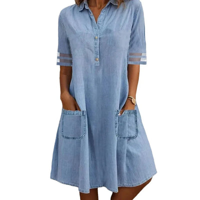 HOLLY | POCKET FRONT DENIM DRESS