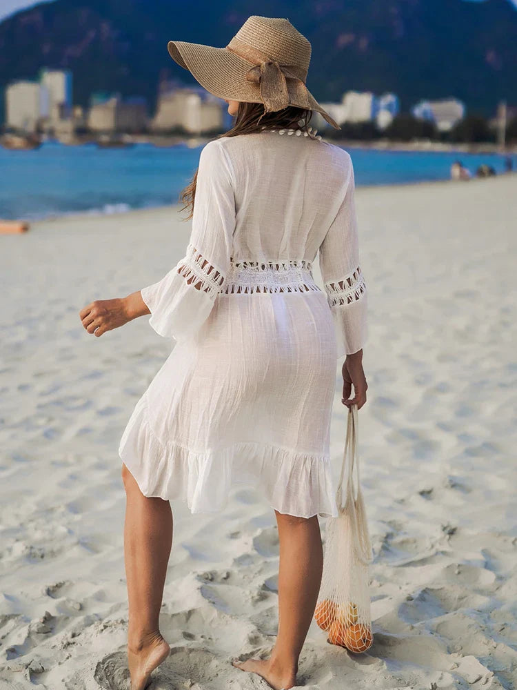VIVIAN | BUTTON FRONT BEACH DRESS