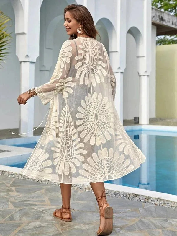TESSA | FLORAL MESH KIMONO