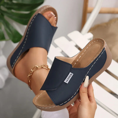 SELENA | OPEN-TOE SLIDE SANDALS