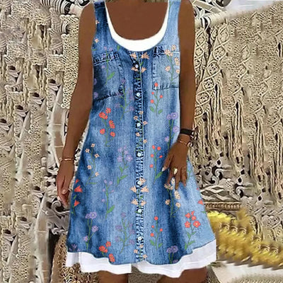 NADIA | BUTTON FRONT DENIM DRESS