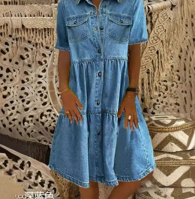 MAISIE | TIERED DENIM DRESS