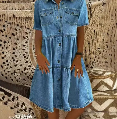 MAISIE | TIERED DENIM DRESS
