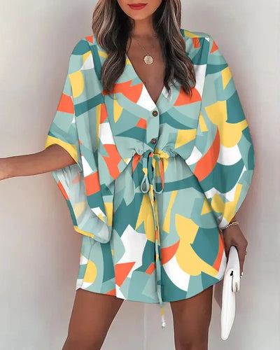 SIENNA | BRIGHT BUTTON BEACH DRESS