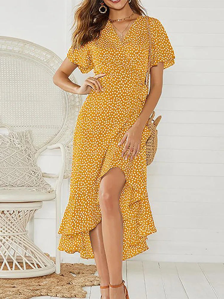 PAIGE | WRAP RUFFLE MIDI