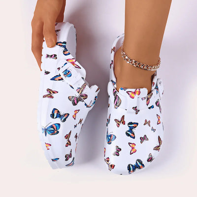 RAQUEL | BUTTERFLY PRINT GARDEN CLOGS