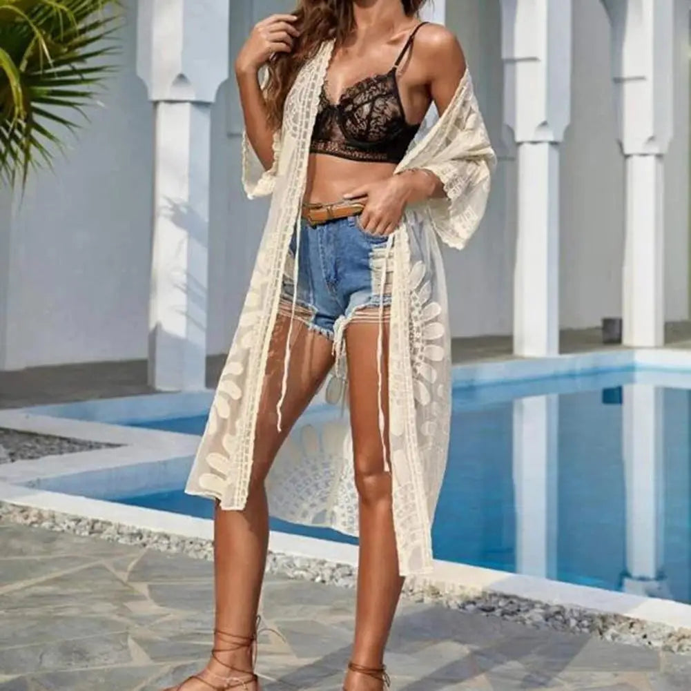 TESSA | FLORAL MESH KIMONO