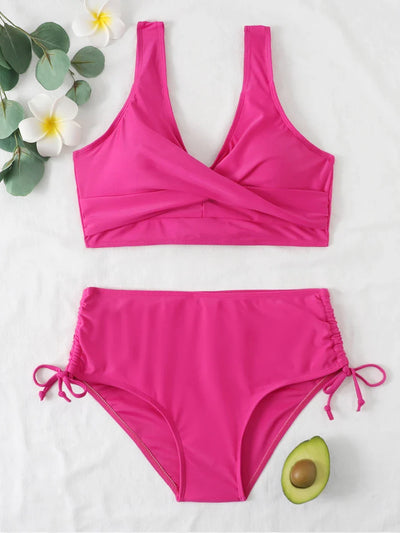 VIONA | LACE-UP CROP BIKINI SET