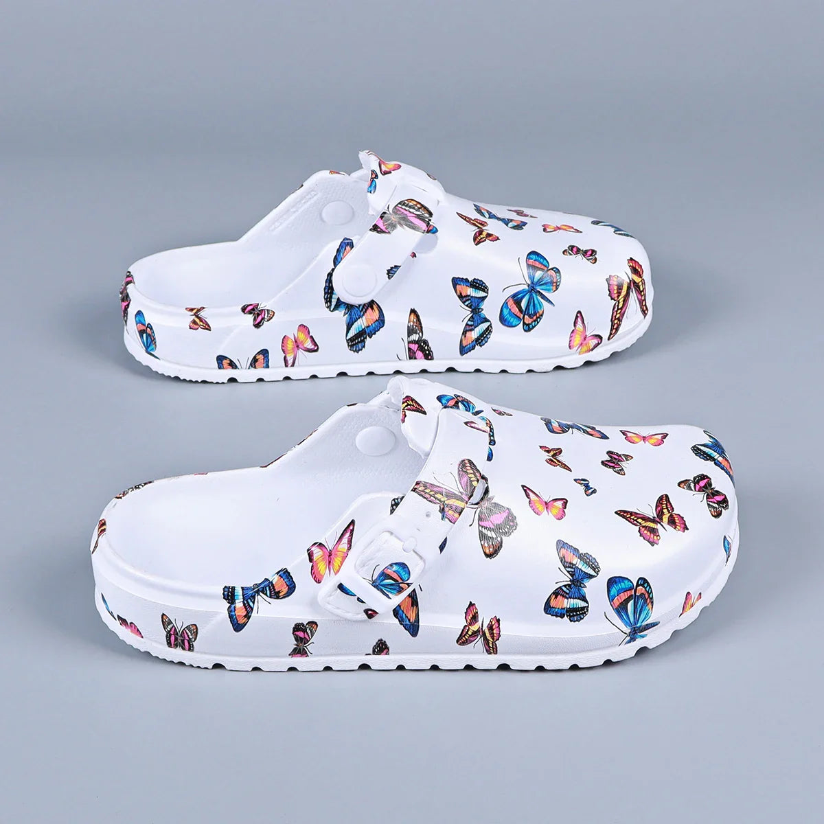 RAQUEL | BUTTERFLY PRINT GARDEN CLOGS