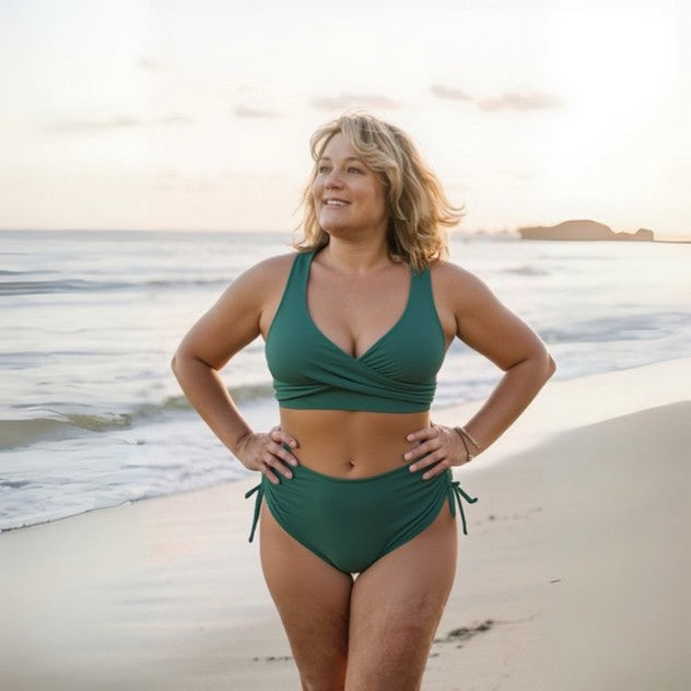 VIONA | LACE-UP CROP BIKINI SET