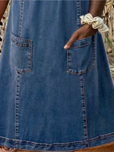 BRYNLEE | POCKET FRONT DENIM DRESS