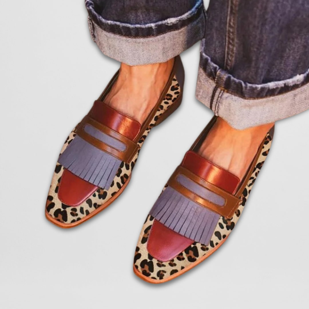 DELILAH | FRINGED COLORBLOCK LOAFERS