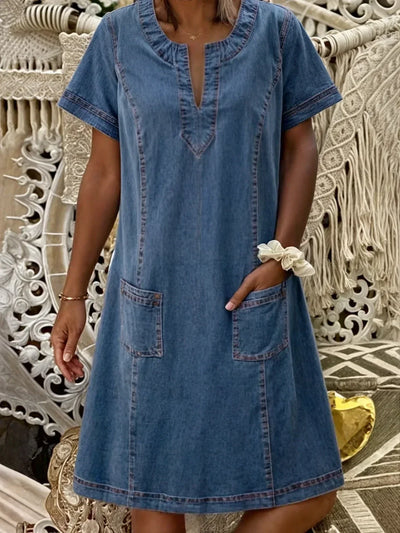 BRYNLEE | POCKET FRONT DENIM DRESS