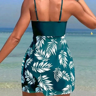 NALANI | LEAF PRINT SWIM DRESS