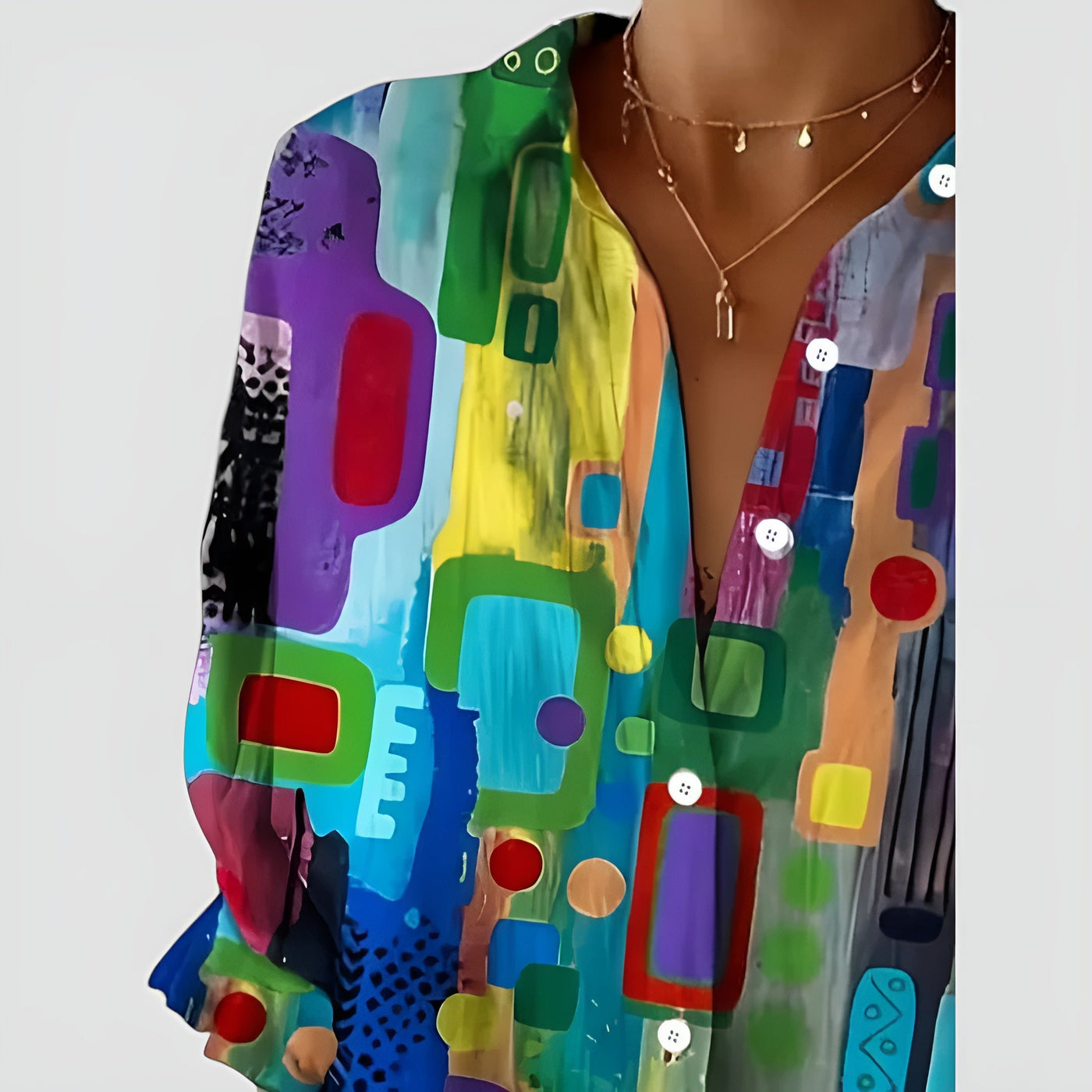 ZARIA | ABSTRACT COLOR BLOUSE