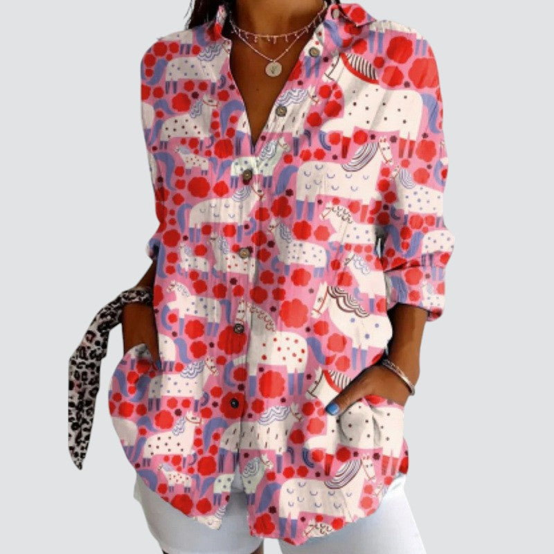 JUNIPER | WHIMSICAL HORSE BLOUSE