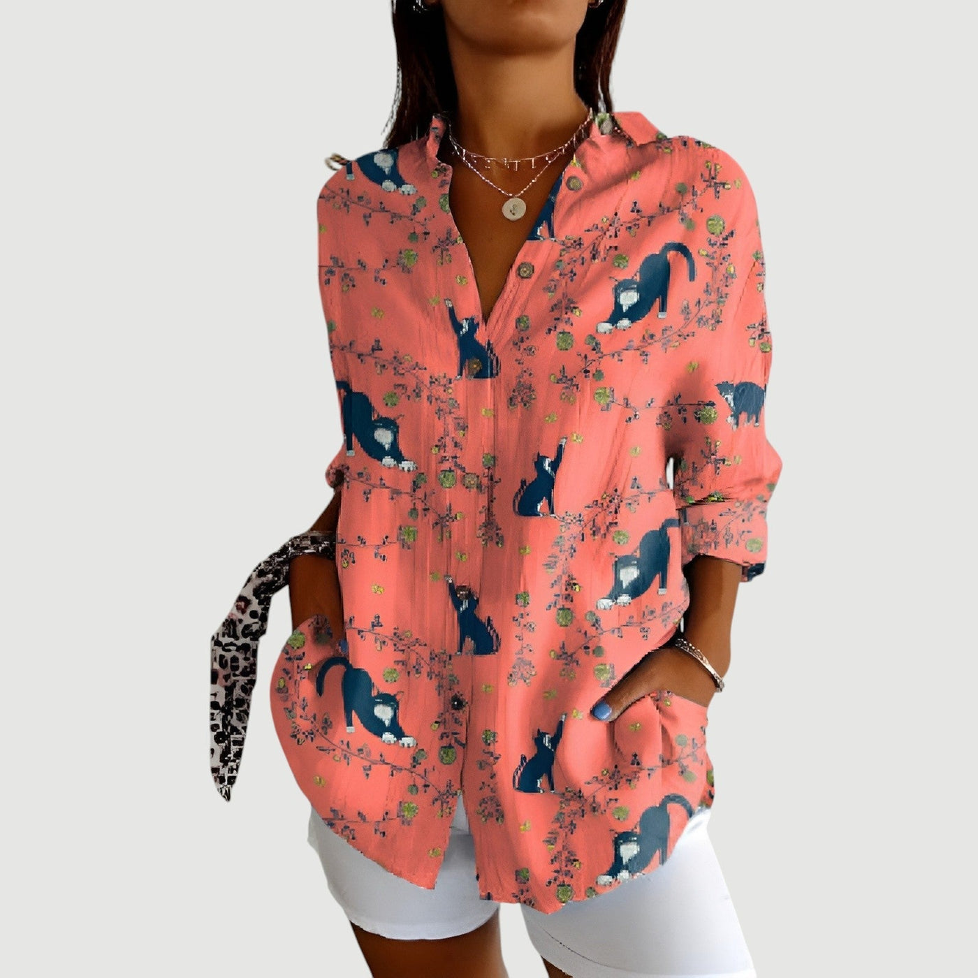 NORA | PLAYFUL CAT BLOUSE