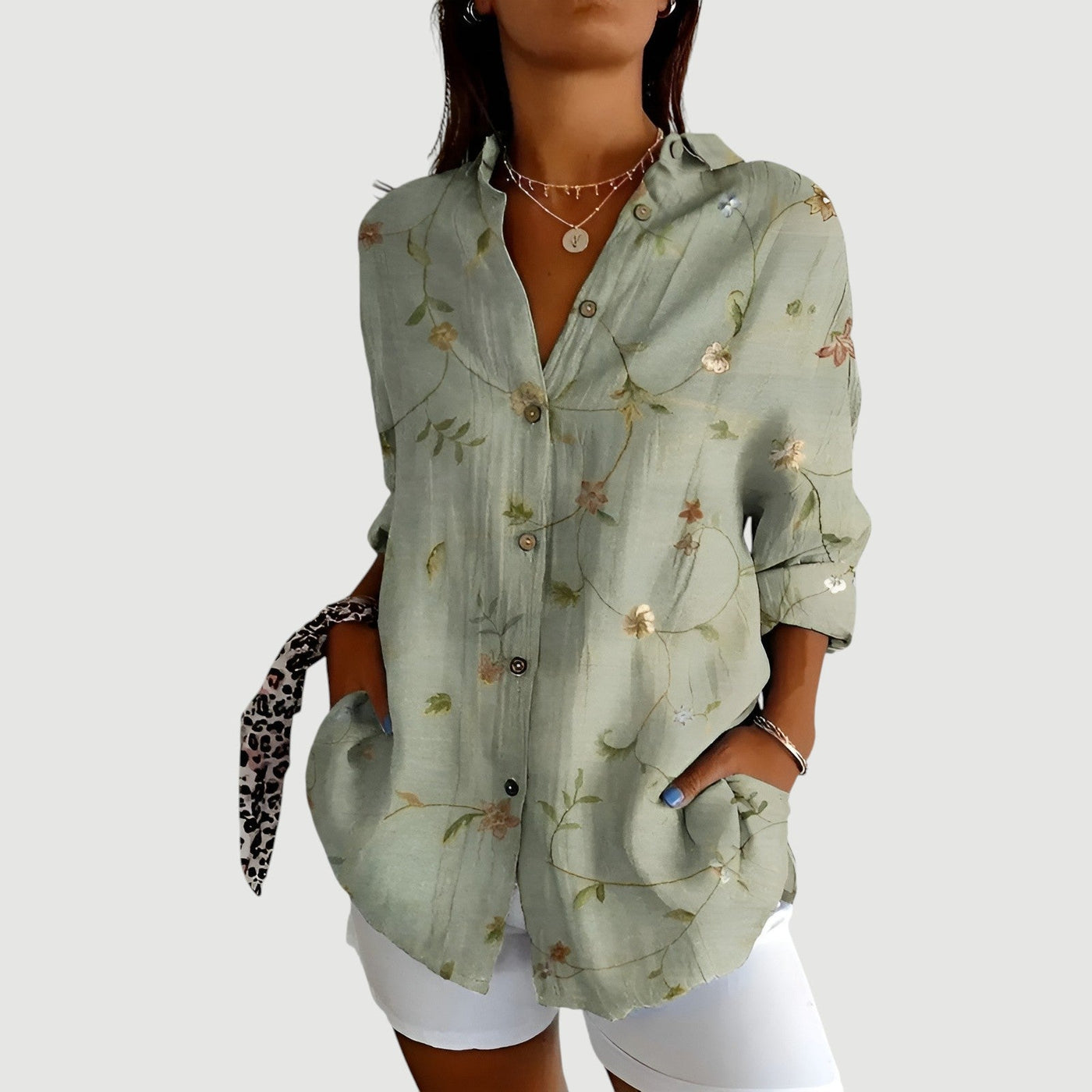 FARRAH | SAGE BLOOM BLOUSE