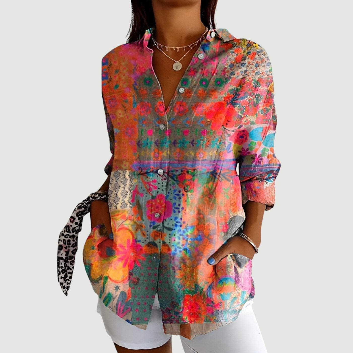 LUNA | VIBRANT COLLAGE BLOUSE