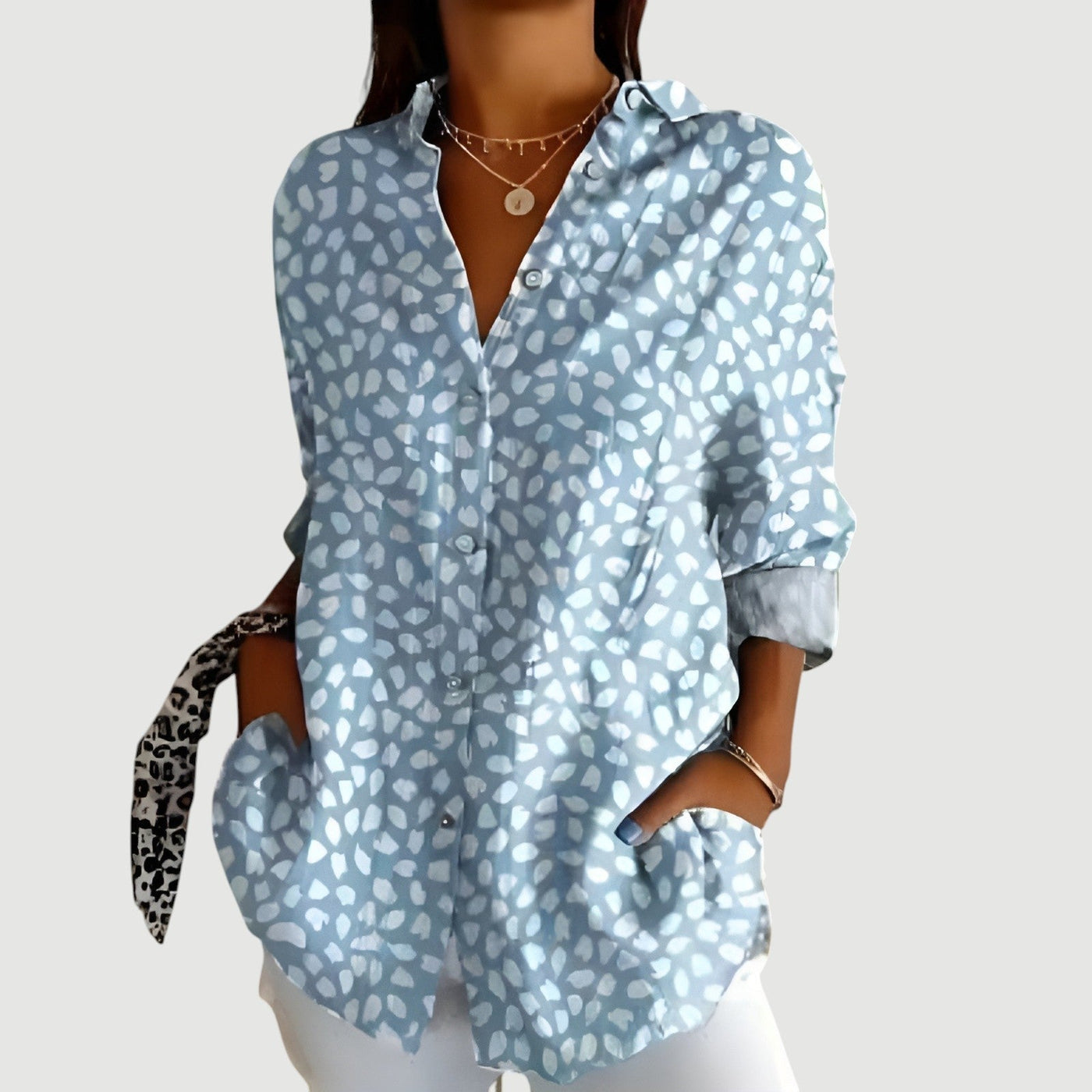 ELARA | DUSTY BLUE BLOUSE