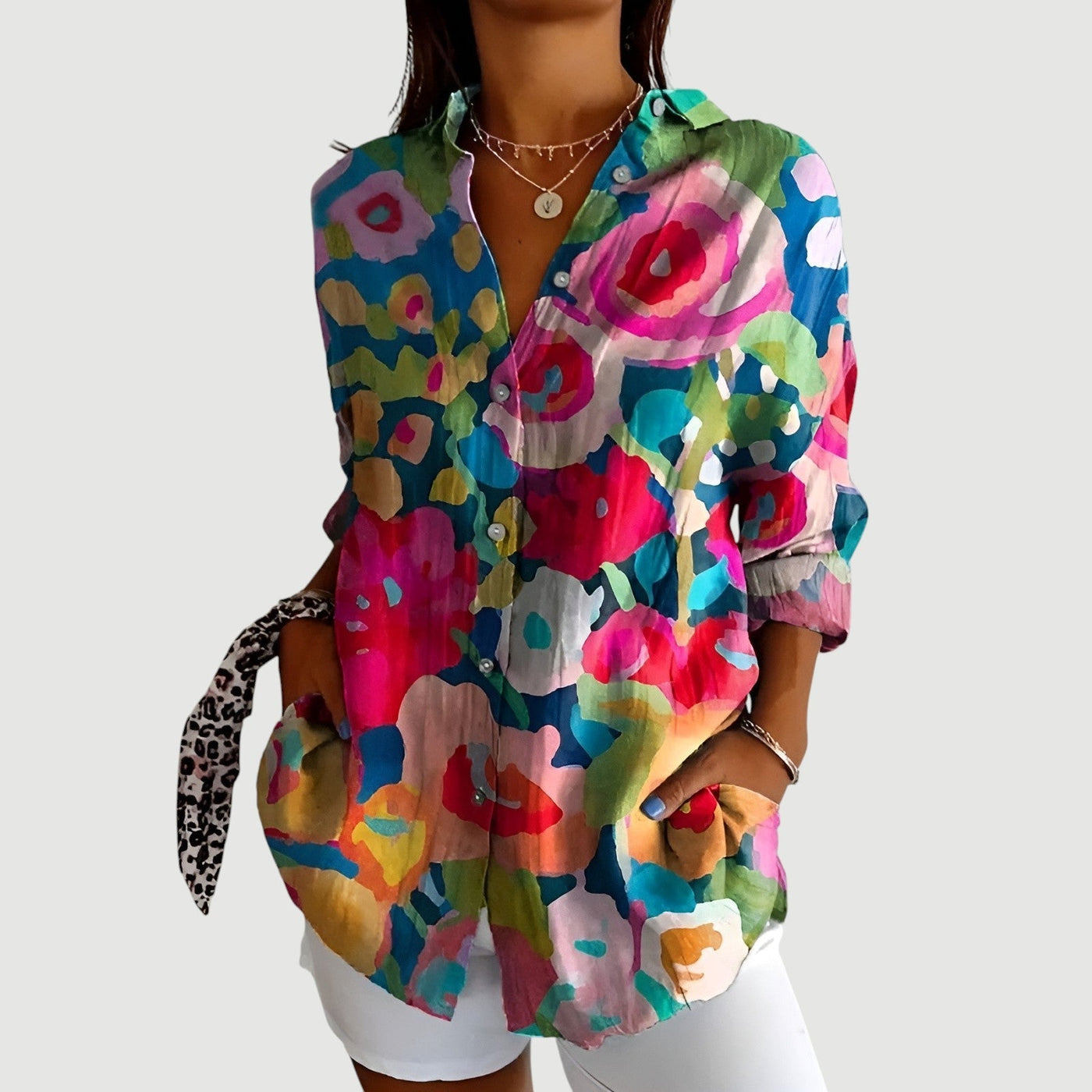 BRIELLE | WATERCOLOR BLOOM BLOUSE